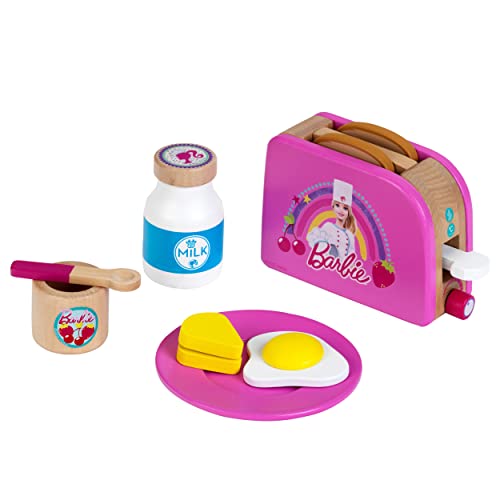 Klein Theo 7320 BarbieTM - Toaster, Holz | Inkl. Accessoires | Zubehör für Kinder- und Spielküchen | Spielzeug für Kinder ab 3 Jahren von Klein