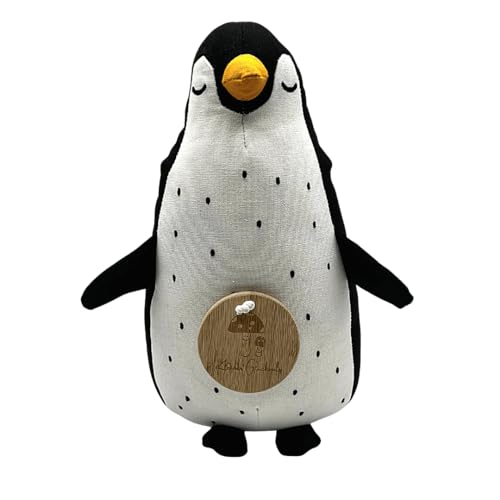 Premium Spieluhr - Pepe der Pinguin mit " Fly me to the moon" Melodie - ideale Einschlafhilfe für Babys - nachhaltige Babyspieluhr aus Baumwolle - geniales Geschenk zur Geburt, Taufe oder Babyparty von Kleiner Glückspilz
