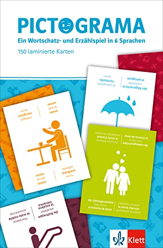 Pictograma: EIN Wortschatz- und Erzählspiel in 6 Sprachen (Deutsch, Englisch, Spanisch, Französisch, Italienisch, Russisch). 150 laminierte Spielkarten von Klett Sprachen GmbH