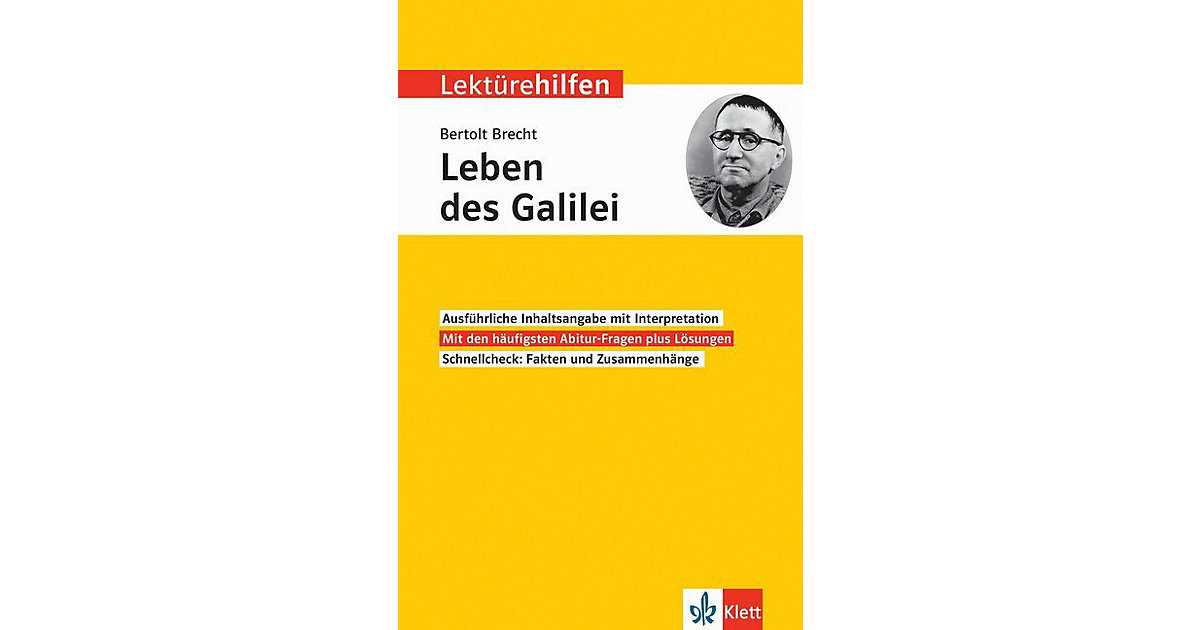 Buch - Lektürehilfen Bertolt Brecht 'Das Leben des Galilei' Buch - Lektürehilfen Bertolt Brecht 'Das Leben des Galilei' von Klett Verlag