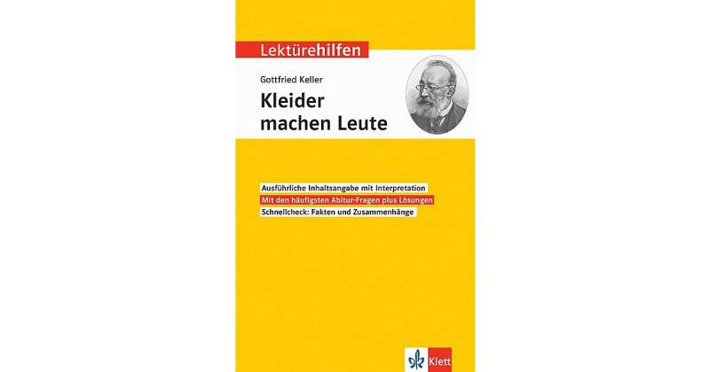 Buch - "Lektürehilfen Gottfried Keller ""Kleider machen Leute""" von Klett Verlag