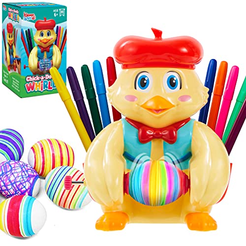 Klever Kits Easter Egg Decorator Spinner Kit enthält Küken Osterei Spinner Dekoration Maschine und 10 bunte Markierungen, batteriebetriebene motorisierte Ei Wirbler für Kinder Klever Kits Easter Egg Decorator Spinner Kit enthält Küken Osterei Spinner Dekoration Maschine und 10 bunte Markierungen, batteriebetriebene motorisierte Ei Wirbler für Kinder von Klever Kits