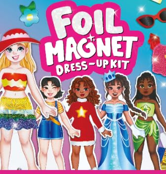 Klever Kits Magnetische Anziehpuppen für Mädchen ab 4 Jahren, Deluxe-Styling-Set mit 5 Prinzessinnen-Puppen, 60+ magnetischen Outfits und Folienzubehör, reisefreundliches Aktivitätsbuch, Geschenk für von Klever Kits