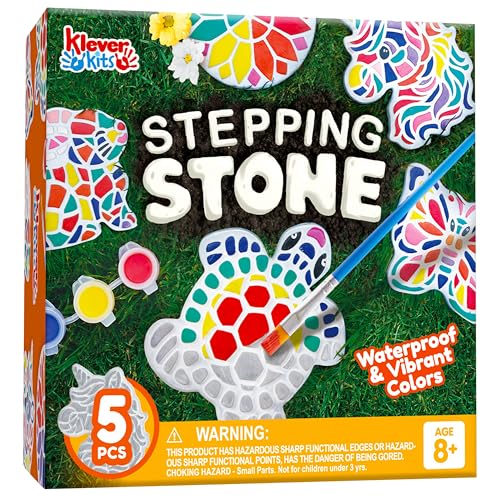Klever Kits Steinbemalset für Kinder,zum Bemalen von 5 Trittsteinen für den Garten mit Einhornmotiv,Keramik Bastelsets für Kinder im Alter von 6-12 Jahren,Geburtstagsgeschenke für 6,7,8,9,10,11 Klever Kits Steinbemalset für Kinder,zum Bemalen von 5 Trittsteinen für den Garten mit Einhornmotiv,Keramik Bastelsets für Kinder im Alter von 6-12 Jahren,Geburtstagsgeschenke für 6,7,8,9,10,11 von Klever Kits