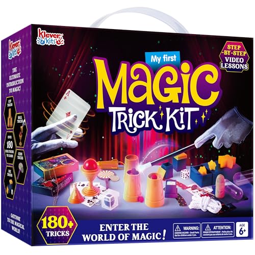 Klever Kits Zauberkasten für Kinder ab 6+ Jahre,180+ Zaubertricks mit Video-Lektionen,Zauberstab,Kartentricks,Zaubern Lernen im Handumdrehen,Geburtstag Geschenk für Junge Mädchen ab 6 7 8 10+ Jahre Klever Kits Zauberkasten für Kinder ab 6+ Jahre,180+ Zaubertricks mit Video-Lektionen,Zauberstab,Kartentricks,Zaubern Lernen im Handumdrehen,Geburtstag Geschenk für Junge Mädchen ab 6 7 8 10+ Jahre von Klever Kits