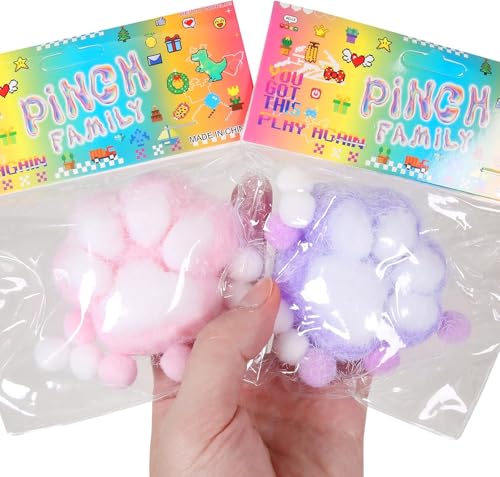 2pcs Taba Squishy, Cat Paw Squishy Toys, Cat Paw Squeeze Toys, Cute Kawaii fufu Squishies, Jelly Kitty Paw Squishy Funny Fidget Toys Novelty Things Suitable for Adults Kids (Rosa & Lila) von Klhamky