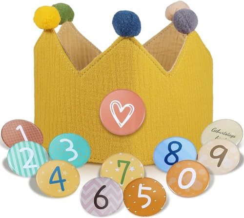 Klhamky Musselin Geburtstag Krone Hut mit Zahlen, Krone Geburtstag Jungen Mädchen | Kinder Party Hüte Party Dekorationen Klhamky Musselin Geburtstag Krone Hut mit Zahlen, Krone Geburtstag Jungen Mädchen | Kinder Party Hüte Party Dekorationen von Klhamky