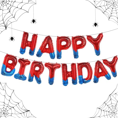 Spider Theme alles Gute zum Geburtstag Banner Party Dekorationen Ballons Buchstaben Zeichen Superhero Party Supplies für Jungen (Spider) von Klhamky