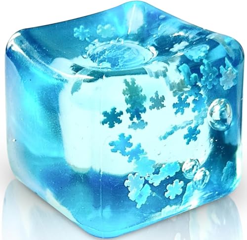 Stress Balls Ice Cube mit Schneeflocken im Inneren für Ihre besten Mellow und Chill, Schnee Stücke Silent Nice Square Shape Angst Sensory Squishy Fidget Toy Slow Rise (Snowflakes) von Klhamky