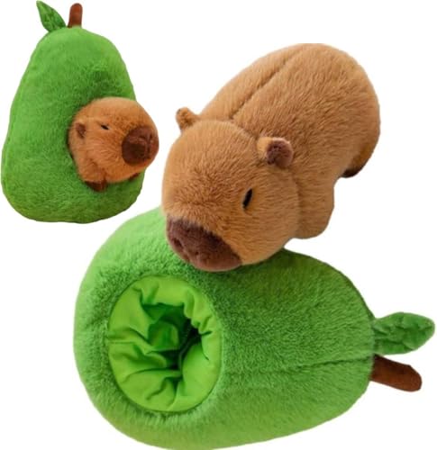 Klikkopers® - Capybara Kuscheltier - Avocado Knuddel - 35 cm - Capybara Knuddel - Kawaii plüschtier Knuddel - Kawaii Kissen von Klikkopers