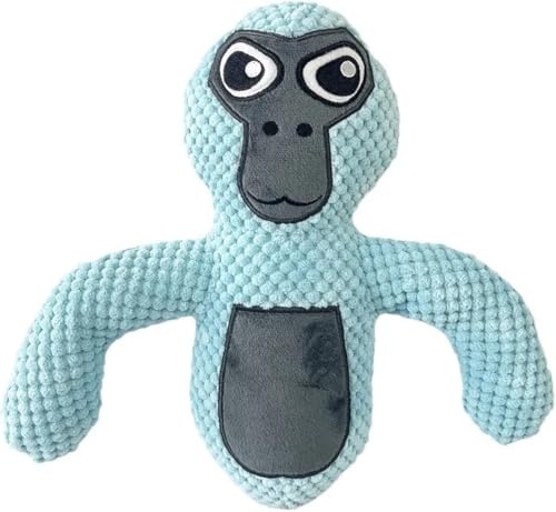 Klikkopers Kuscheltier Gorilla Tag - Plüsch Gorilla Tag Figur 25 cm – Weiches Stofftier für Kinder, Dekoration in Schwarz/Grau, Blau oder Orange – Perfekt für Gamer & Sammler (Cyan) von Klikkopers