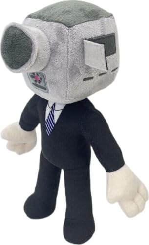 Skibidi Toilet Plüschtier, Skibidi Toiletten Plush Kuscheltier Kreatives Skibidi Toiletten Plüschtier für Kinder, Lustige Skibidi Toiletten Stofftier Puppen für Kindergeburtstag (Cameraman) von Klikkopers