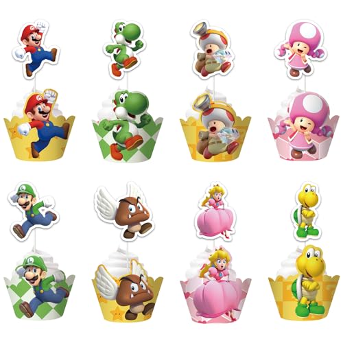 Super Cupcake Toppers Dekoration, 48 Stück Cartoon Super Kuchen Topper, Tortendekoration Cake Topper Set, Geburtstag Kuchen Topper, Kuchendekoration für Kinder Geburtstag Party Super Cupcake Toppers Dekoration, 48 Stück Cartoon Super Kuchen Topper, Tortendekoration Cake Topper Set, Geburtstag Kuchen Topper, Kuchendekoration für Kinder Geburtstag Party von Kmjxsm