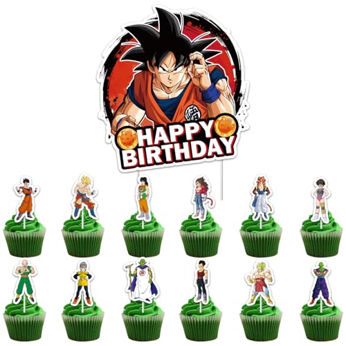 49 Stück Goku Cupcake Toppers, Cartoon Geburtstag Tortendeko, Cake Topper Partydekorationen für Kinder 49 Stück Goku Cupcake Toppers, Cartoon Geburtstag Tortendeko, Cake Topper Partydekorationen für Kinder von Kmjxsm