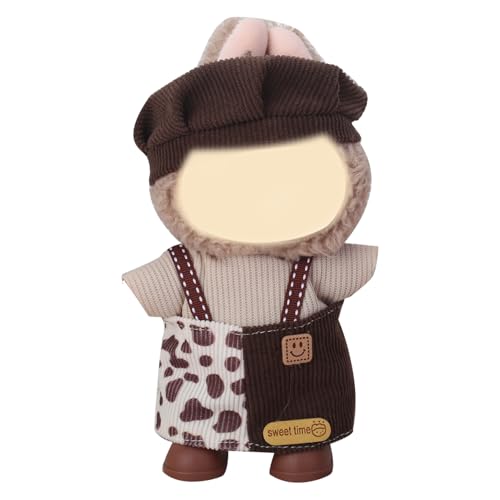 Plüschtiere Kleidung Set, 17 cm Cartoon Puppe Kleidung Set, Einteiler mit Mütze, Zubehör für Puppe, Gilt für Plüschtiere (ohne Puppe) (A) von Kmjxsm