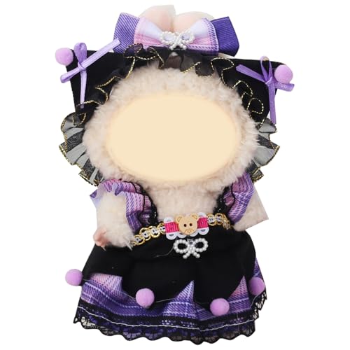 Plüschtiere Kleidung Set, 17 cm Cartoon Puppe Kleidung Set, Einteiler mit Mütze, Zubehör für Puppe, Gilt für Plüschtiere (ohne Puppe) (D) von Kmjxsm