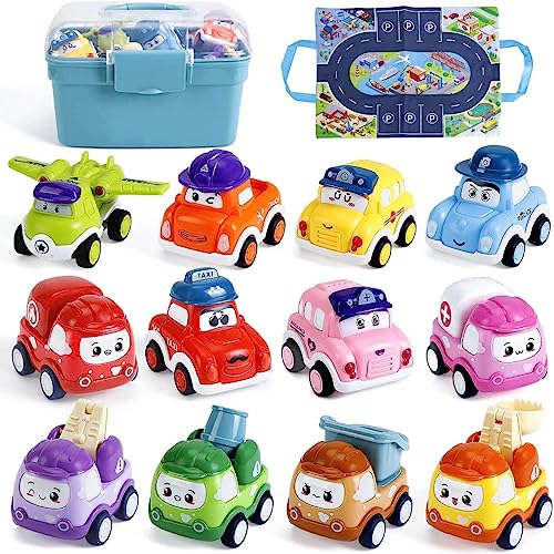 KmmiFF 12pcs Aufziehauto ab 1 Jahr, Mini Zurückziehen Spielzeugauto Set mit Spielmatte und Aufbewahrungsbox als Geburtstag Weihnachten Neujahr Geschenk für Jungen Mädchen Kinder 1 2 3 Jahre KmmiFF 12pcs Aufziehauto ab 1 Jahr, Mini Zurückziehen Spielzeugauto Set mit Spielmatte und Aufbewahrungsbox als Geburtstag Weihnachten Neujahr Geschenk für Jungen Mädchen Kinder 1 2 3 Jahre von KmmiFF