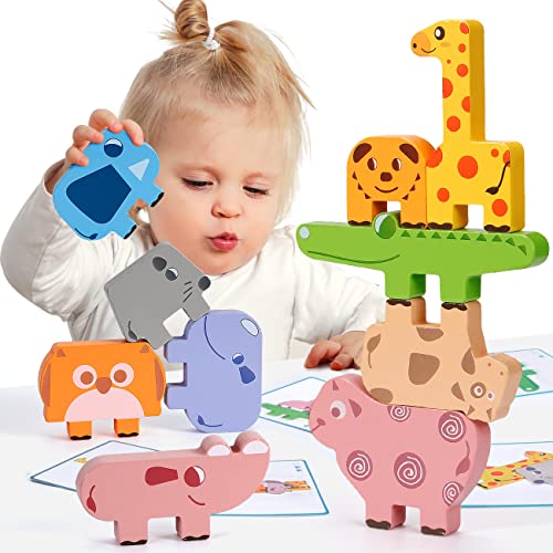 KmmiFF Todedler Spielzeug für Mädchen im Alter von 1 2 3 Jahren, Holztier-Stapelspielzeug, Montessori-Spielzeug für 1 bis 2 Jahre, Geschenk zum 1. Geburtstag für Mädchen für 2 Jahre alte Mädchen, von KmmiFF