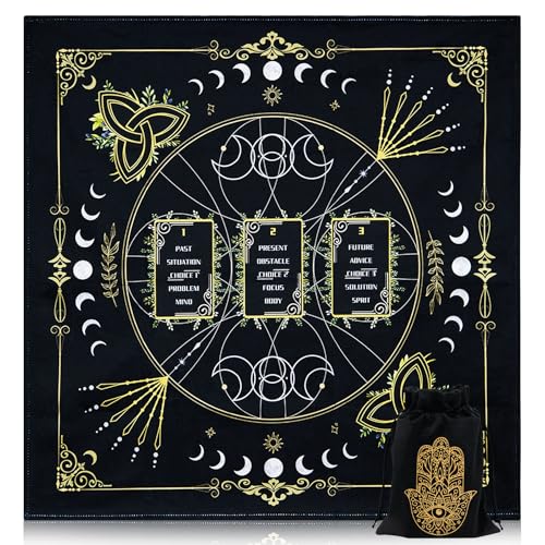 Knana Altartuch Hexerei Samt Tarotmatte Tarot Tuch zum Lesen mit keltischem Kreuz Muster - Hand von Knana