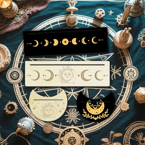 Knana Tarotkartenhalter, Mondform, rechteckig, Tarotkarten-Display, Tarot-Zubehör, Hexen-Wahrsagungswerkzeuge, 4 Stück von Knana