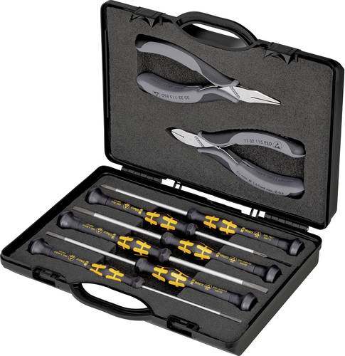 Knipex 00 20 18 ESD Werkzeugset ElektrikerInnen im Koffer 8teilig von Knipex