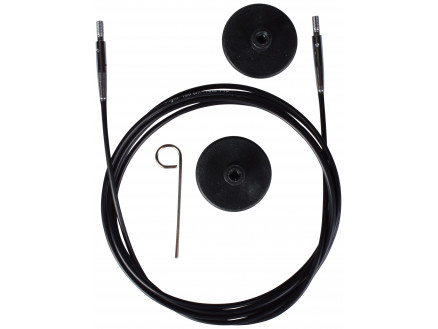 KnitPro Draht / Kabel für austauschbare Rundstricknadeln 126cm (wird 150cm inkl. Nadeln) Schwarz von KnitPro