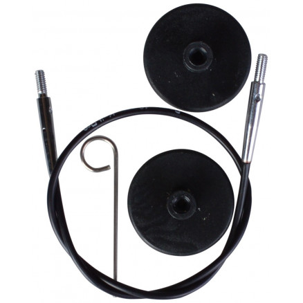 KnitPro Draht / Kabel für austauschbare Rundstricknadeln 28cm (wird 50cm inkl. Nadeln) Schwarz von KnitPro