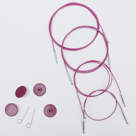 KnitPro Draht / Kabel für austauschbare Rundstricknadeln 76 cm (wird 100cm inkl. Nadeln) Lila von KnitPro
