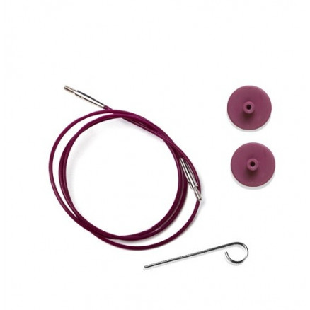 KnitPro Draht / Kabel für austauschbare Rundstricknadeln 76cm (wird 100cm inkl. Nadeln) Lila von KnitPro