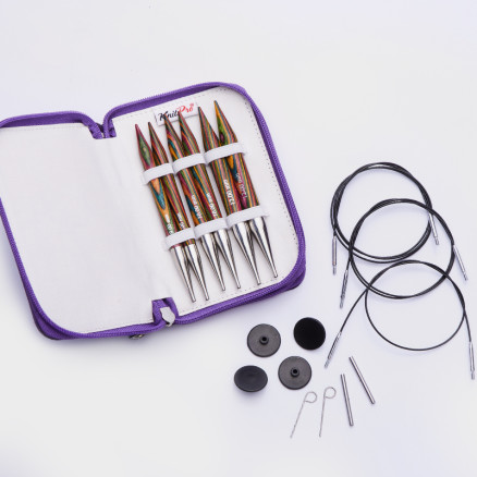 KnitPro Symfonie Chunky Wechselbares Rundstricknadel-Set Birke 60-80-100 cm 9, 10, 12 mm 3 Größen von KnitPro