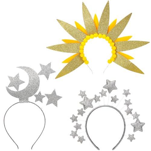 Knitgrip 3 Stück Galaxie-Kopfschmuck Stern Sonne Mond Stirnband Weltraum Thema Krone Sonne Mond Stern Haarband für Mädchen Frauen Halloween Geburtstag Prinzessin Cosplay Party Kostüm Knitgrip 3 Stück Galaxie-Kopfschmuck Stern Sonne Mond Stirnband Weltraum Thema Krone Sonne Mond Stern Haarband für Mädchen Frauen Halloween Geburtstag Prinzessin Cosplay Party Kostüm von Knitgrip