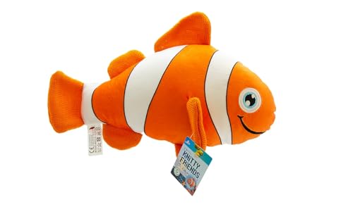Knitty Friends Plüschtiere, Kuscheltiere aus recycelten Materialien, Grau, Ozean-Kollektion, 30cm (Claundius der Clownfisch) von Knitty Friends