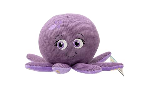 Knitty Friends Plüschtiere, Kuscheltiere aus recycelten Materialien, Grau, Ozean-Kollektion, 30cm (Oktilie der Tintenfisch) von Knitty Friends
