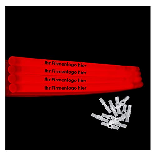 Knixs 500 Stück - personalisierte/individualisierte (Bedruckte) Arm-Knicklichter (Rot) - für Events und Veranstaltungen - bedruckbar Schriftarten von Knixs