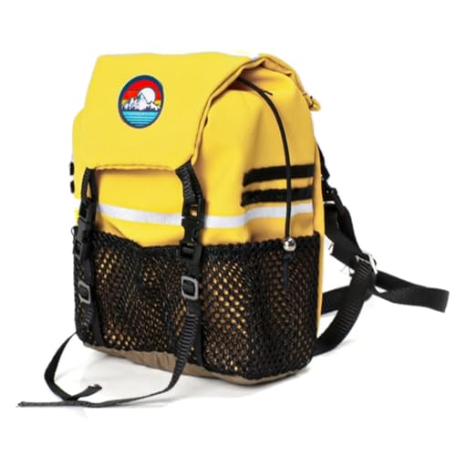 Knnuey Simulation Rucksack Schaufel Aufbewahrungstasche Gepäcktasche Handtasche Dekoration für 1/8 1/10 RC Crawler Auto, Gelbe Tasche von Knnuey