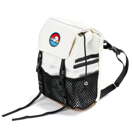 Knnuey Simulation Rucksack Schaufel Aufbewahrungstasche Gepäcktasche Handtasche Dekoration für 1/8 1/10 RC Crawler Auto, Weiße Tasche von Knnuey