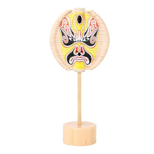 Knnuey Spiral-Lollipop-Spielzeug Aus, Rotierender -Spin-Zauberstab, Stressabbau für Erwachsene, Chinesisches Operngesicht, Gelb von Knnuey
