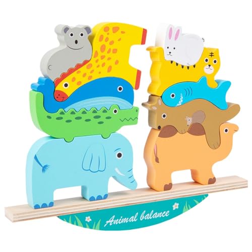 Knnuey Tierblöcke für, Stapelspielzeug, Kindergeburtstag, für und Mädchen im Alter Von 2–6 Jahren, Lernspielzeug, Feinmotorik-Balance-Spiel von Knnuey
