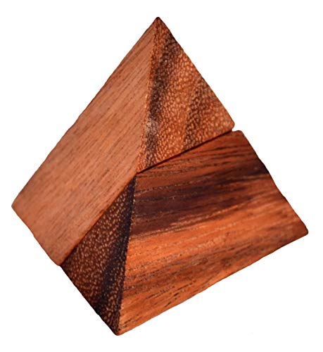 2pcs Pyramid das Pyramiden Puzzle Large mit 2 Teilen, Knobelholz Puzzle aus Holz, Denkspiel, IQ Puzzle, Knobelspiel, IQ Test, Knobelaufgabe, Konzentration, Kinderpuzzle, Denkspiel, von Knobelholz.de