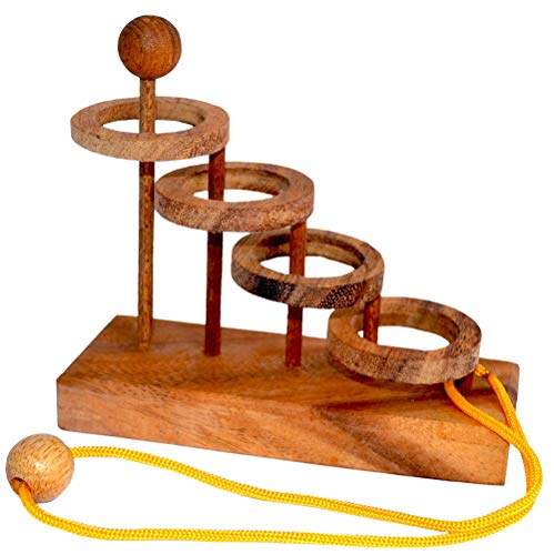 4 Ring Leiter Puzzle small, Vier Ringe Schnurpuzzle, befreife die Schnur komplett aus dem Holzspiel, Knobelholz IQ Puzzle, Knobelspiel, Schnurpuzzle, Puzzle, Holzpuzzle, Party Puzzle, 4 Ring Leiter Puzzle small, Vier Ringe Schnurpuzzle, befreife die Schnur komplett aus dem Holzspiel, Knobelholz IQ Puzzle, Knobelspiel, Schnurpuzzle, Puzzle, Holzpuzzle, Party Puzzle, von Knobelholz.de