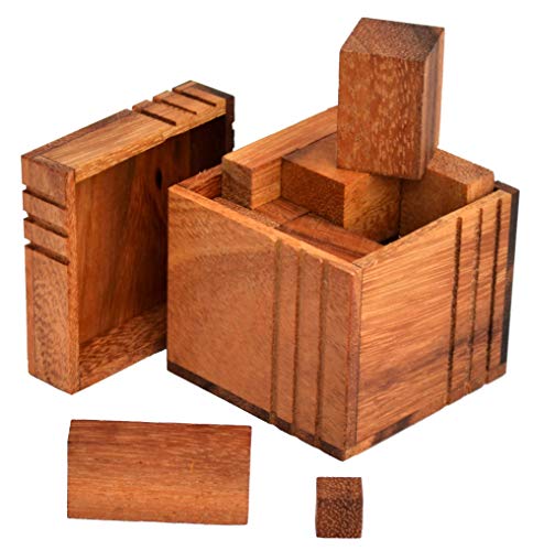 Knobelholz Designer 3D Cube Block Box - 17 Puzzle IQ Test, Geduldspiel, Holzpuzzle, Wooden Brain Teaser, Knobelspiel von Knobelholz.de