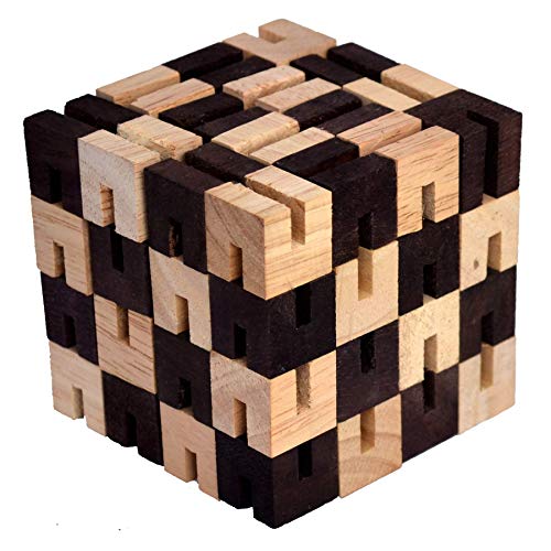 Free Style Cube 64 der Schlangenwürfel mit dem Du alle Figuren Machen Kannst welche DU möchtest, Knobelholz Kinderpuzzle aus Holz, Snake Cube, Anaconda, Würfelschlange, Knobelspiel von Knobelholz.de