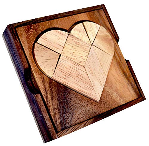 Heart Puzzle Box Knobelbox Herz Tangram Knobelholz Legepuzzle mit Vorlagen für weitere Figuren, Knobelspiel, Tangramm Puzzle, Ei des Kolumbus, Kinderspiel, Puzzlespiel, 2D Puzzle, Heart Puzzle Box Knobelbox Herz Tangram Knobelholz Legepuzzle mit Vorlagen für weitere Figuren, Knobelspiel, Tangramm Puzzle, Ei des Kolumbus, Kinderspiel, Puzzlespiel, 2D Puzzle, von Knobelholz.de