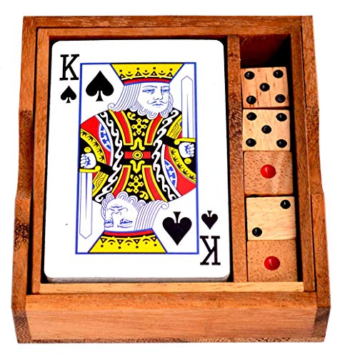 Kartenspiel und Würfel Box, Knobelholz Spielesammlung für Kartenspiel und Würfelspiele in Einer Holzbox, Skat, Würfel, Kartenspiele, Unterhaltungsspiele, Gesellschaftsspiele, von Knobelholz.de