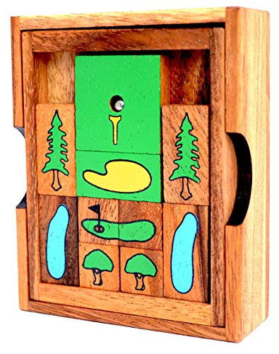 Khun Pan Golf, Escape Knobelspiel medium in Einer Holzbox, Knobelholz Schiebespiel für Golf Spieler, Golf Knobelbox, Khun Phaen, Ausparken, Konzentrationsspiel, Unterhaltungsspiel, Reisespiel, Khun Pan Golf, Escape Knobelspiel medium in Einer Holzbox, Knobelholz Schiebespiel für Golf Spieler, Golf Knobelbox, Khun Phaen, Ausparken, Konzentrationsspiel, Unterhaltungsspiel, Reisespiel, von Knobelholz.de