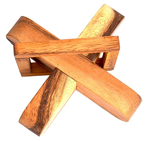 Kreuz und Ring physikalisches Holzpuzzle, Knobelholz Trickpuzzle, IQ Test, Physik Test, Knobelspiel, Knobelaufgabe, 3D Puzzle, Holzspielzeug, Brainteaser, Trickspiel, IQ Puzzle, von Knobelholz.de