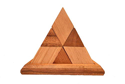 Pyramide 14 pcs 2 Tone 3D Holzpyramiden Puzzle in 2 Farben, Knobelholz IQ Puzzle 14 Teile ergeben einen Pyramide Kinderpuzzle, Blockbuilder, IQ Test, Knobelspiel, Wooden Brain Teaser von Knobelholz.de