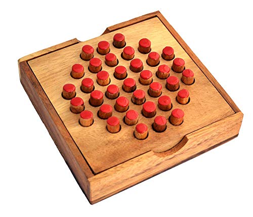Solitaire Box Extra Solitär Steckhalma Steckerspiel Knobelholz Denkspiel Knobelspiel Geduldspiel für einen Spieler Solitaire Box Extra Solitär Steckhalma Steckerspiel Knobelholz Denkspiel Knobelspiel Geduldspiel für einen Spieler von Knobelholz.de