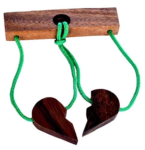 String Puzzle Heart, Romeo und Julia, Schnurpuzzle mit 2 Herzhälften, Knobelholz Trickspiel, Knobelspiel, Stringpuzzle, Holzpuzzle, IQ Puzzle, Heartpuzzle, IQ Spiel, Geschenkidee, Trick, von Knobelholz.de