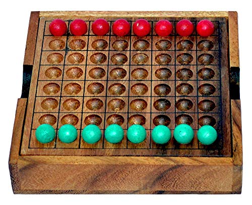 Thai Checker Strategie Spiel für 2 Personen Dame, Mühle, Othello, Reversi Knobelholz Unterhaltungsspiele von Knobelholz.de